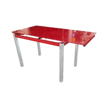 Masa CAM LAZER YPIŞTIRMA Metal transmisyon Çelik nikelaj ayak Kırmızı TEMPER Cam Kutu sevk El Yapım