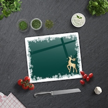 Decorita Cam Kesme Tahtası|Yeni Yıl Kar Çerçeveli|29cm x 34cm