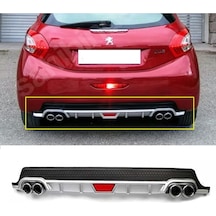 Peugeot 208 Uyumlu Gri Difüzör Difizör Yuvarlak Egzoz Görünüm Kulaklı Tip 1995-2002