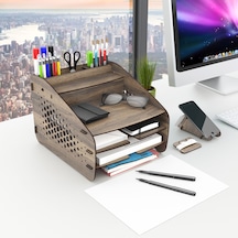 Design Otto Fx Medium Hexa - 6 Renk Evrak Rafı Masaüstü Organizer Ceviz