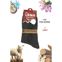 Miss Lana Ladies Socks Lambswool Özel Kuzu Yünlü Termal Kadın Kışlık Yün Çorap 5 Çift