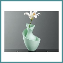 Trendexa 3d Baskı Bold Vazo - Akışkan Formlu Dekoratif Vazo-mint Mac