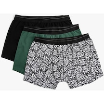 Koton 3'Lü Boxer Seti Çiçekli Baskılı Çok Renkli Siyah 4Slm90020Mk Siyah