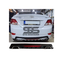 Hyundai Accent Blue Difüzör Arka Tampon Eki 2 Egzoz Çıkışlı Siyah Reflektörlü