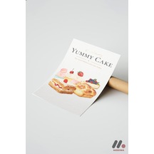 Yummy Cake Tatlı Posteri, Çerçevesiz Yüksek Kalite Duvar Afişi - Mutfak Dekorasyonu
