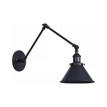 Mylights Retro Rustik Mat Siyah Üç Mafsalı Akrobat Aplik Duvar Siyah