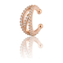 925 ayar Gümüş Rose Modern Tasarım Sıkıştırmalı Kıkırdak küpe