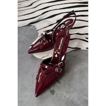 Markasende Stan Bordo Rugan Stiletto Kadın Ayakkabısı Bordo