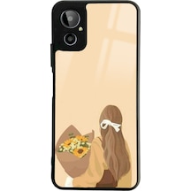 Gm 23 Se Çiçekli Kız Tasarımlı Glossy Telefon Kılıfı Siyah