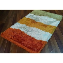El Dokuma Shaggy Turuncu Sarı Bej 90X150 Cm