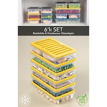 Meleni Home Buzdolabı Mikrodalga Saklama Kabı Sarı 6 x 1200 ML Sarı