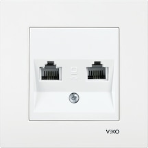 Viko Karre Data-numeris Telefon Prizi Rj45 Cat6 - Rj11 Beyaz Çerçevesiz 90967x81viko