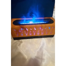 Difüzör Buhar Makinası Hava Temizleyici Çiçekli Led Işıklı Soğuk Buhar Nemlendirici Açık Ahşap