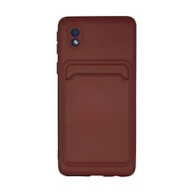 Jenerik Samsung Galaxy Uyumlu A01 Core Kılıf Kelvin Kartvizitli Silikon - Bordo