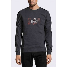 Slipknot 2018 Logo Metal Rock Music Baskılı Füme Erkek Sweatshirt