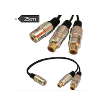 Aux Çevirici - Kaliteli - 3.5 Mm Stereo Dişi - 2X Rca Dişi - 30 C
