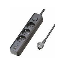 Korumalı Çoklu Priz 3 Lü Grup Priz Çocuk Korumalı 2 Usb 1 Type C Girişli 3lü Priz 0