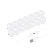 Reedark Hollywood Stili Led Ayna Aydınlatması - Dokunmatik Parlaklık Ayarlı Üç Renk Işık 14 Adet