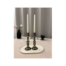 Barok İnci Eskitme Gold 2'li Şamdan & Mumluk Dekorasyon Seti Eskitme Gold - 822304147 Eskitme Gold