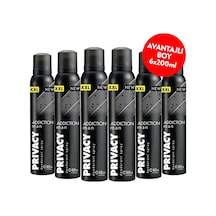 Privacy Man Addiction 48H Erkek Sprey Deodorant 6 x 200 ML