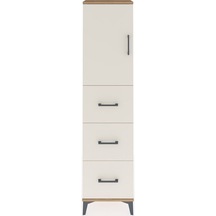 Arges Dolap Tek Raflı 3 Çekmeceli Tek Kapaklı 44x30x182 Çam-a... Çam