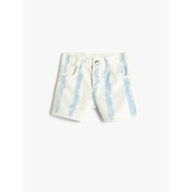 Koton Kot Şort Mini Batik Desenli Pamuklu Açık Mavi 4smg40013ad Açık Mavi