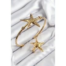 Pirinç Deniz Yıldızı Model Gold Renk Bileklik Yüzük Set - Tj-bb7600 Diğer