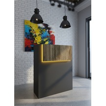 Resital Ledli Karşılama Bankosu G-90 Cm Ofis Kasa Resepsiyon Masası Banko-003-4-2