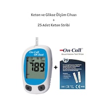 On Call GK Dual Keton ve Şeker Ölçüm Cihazı + 25 Test Keton Ölçüm Stribi