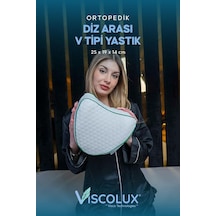 Tr Diz Arası Ortopedik Yastık - V Model Diz Arası Yastık Visco Yastık Mavi 25x25x15, Yeşil Genel