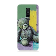 Samsung Galaxy A6 Plus Uyumlu Soyut Renkli Oyuncak Ayı Desenli Silikon Kılıf Çok Renkli