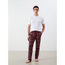 Lc Waikiki Lc Waıkıkı Bordo Standart Kalıp Ekose Erkek Pijama Alt