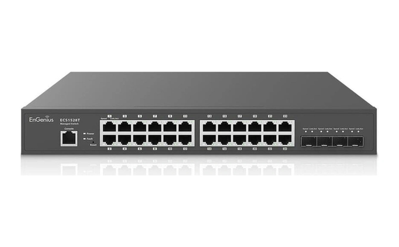 Ecs1528p Poe+ Switch 24 X 10/100/1000 Port, 4 X Sfp+ 10gig Port, L2+ 24-port Poe+, 240w-117019