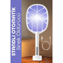 Usb Şarjlı Uv Işıklı Elektrikli Sivrisinek Öldürücü Raket Sinek Öldürücü Arı Sivri Sineksavar