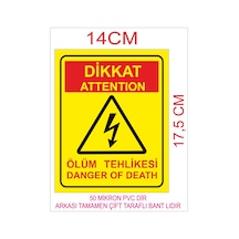 Dikkat Attention Ölüm Tehlikesi 14Cm 17.5 CM 1 Adet