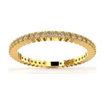 Zirkon Taşlı Gold Minimal Tamtur Gümüş Yüzük