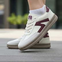 Papatay 510 Hazır Taban Unisex Spor Ayakkabı Bağcıklı Rahat Sneaker Erkek Kadın Spor Ayakkabı Bej