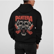 Sevbano Tasarım Pantera Baskılı Unisex Oversize Müzik Grubu Rock Metal Ho Siyah