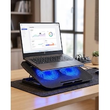 Mey İthalat Notebook Soğutucu Fanlı Stand Usb Portlu 8 Kademe Laptop Sehpası