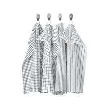 Ikea 4Lü Mutfak El Havlusu Meridyendukkan Beyaz-Gri Pamuk 45X60 Cm 4Adet Kurulama Bezi Gri Diğer