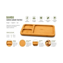 3 Bölmeli Bambu Ahşap Servis Sunum Tahtası-çerez Kahvaltılık Peynir Sunum Tabağı Genel