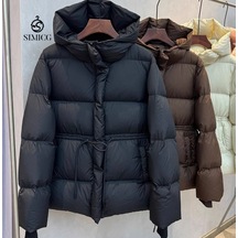 Kış Modası Yüksek Kaliteli Kalın Bel Kadın Pamuklu Ceket Siyah