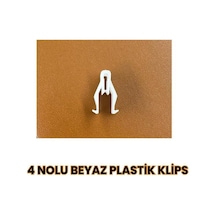4 Nolu Beyaz Plastik Klips Universal Sabitleme Klipsi 100 Lü