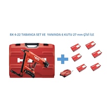 Hilti BX 4-22 Akülü Beton Çivi Çakma Tabancası + B 22-85 Batarya + C 6-22 Şarj Cihazı + 6 Kutu B-XC-27 MM Çivi