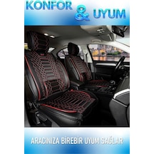 Ackstore Yarı Deri Oto Koltuk Kılıfı Cepli 5li Tam Set Hyundai Accent Era İle Uyumlu