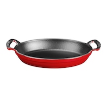 Lava Metal Oval Kuplu Döküm Tava 23x17, Kırmızı Çok Renkli