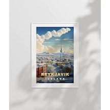 Çerçevesiz Poster Reykjavik Kış Güzelliği