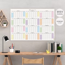 Amerikan Standardı 2027 Yıllık Planlayıcı Duvar Takvimi, United States Calendar, Gökkuşağı Renkler