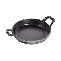Staub Toz İstiflenebilir Fırın Kabı, Yuvarlak 16 Cm, 0,4 L İçerisinde Bulunan Mat Siyah Kaplı Tepsi İle Grafit Diğer