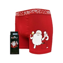 Solfej Yılbaşı Temalı Kırmızı Renk Boxer Kırmızı